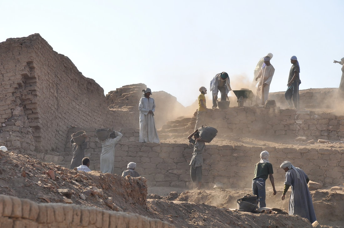 Archaeological Dig - Temple Site.  Egypt 1910 